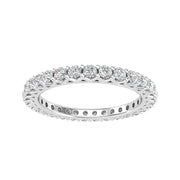 1.00 Carat TW Women's Natural Diamond Eternity Rings in 10k White Gold