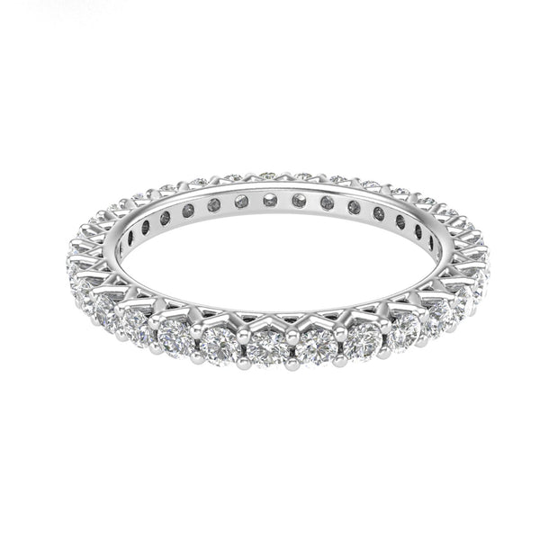 1.00 Carat TW Women's Natural Diamond Eternity Rings in 10k White Gold
