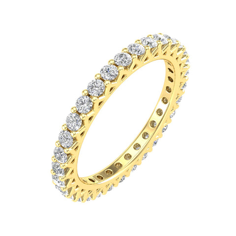 1.00 Carat TW Women's Natural Diamond Eternity Rings in 10k Yellow Gold