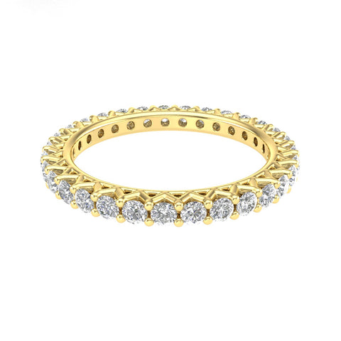 1.00 Carat TW Women's Natural Diamond Eternity Rings in 10k Yellow Gold