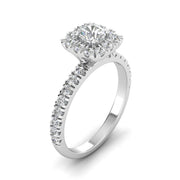 IGI Certified G/I2 1 Carat TW Diamond Halo  Set Engagement Ring in 10k White Gold