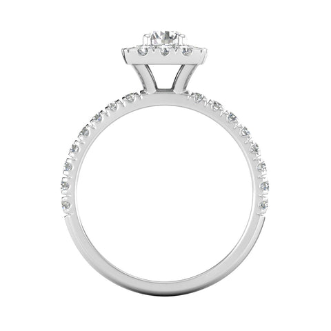 IGI Certified G/I2 1 Carat TW Diamond Halo  Set Engagement Ring in 10k White Gold