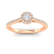 Certified 1/2ctw Diamond Halo Engagement Ring in 10k Rose Gold