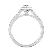 Certified 1/2ctw Diamond Halo Engagement Ring in 10k White Gold