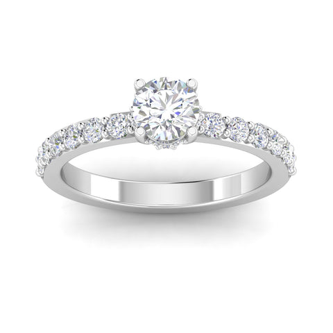 Certified 1.00ctw Diamond Solitaire Engagement Ring in 14k White Gold