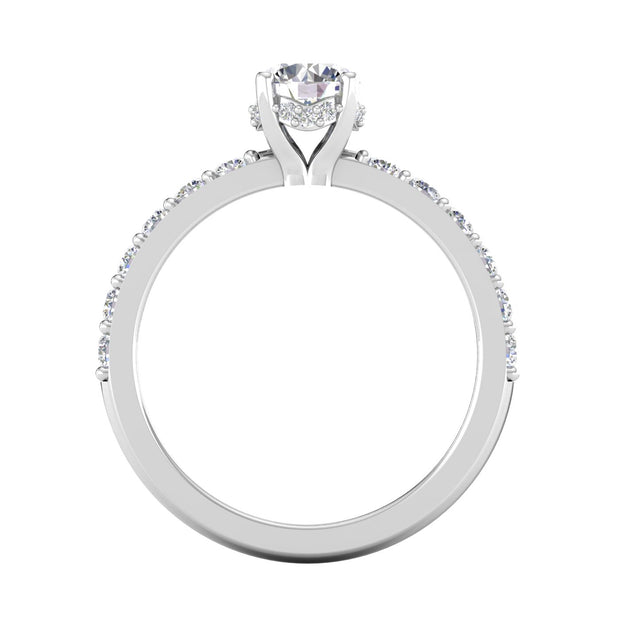 Certified 1.00ctw Diamond Solitaire Engagement Ring in 14k White Gold