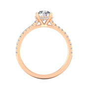 Certified 1 1/4ctw Diamond Halo Engagement Ring in 14k Rose Gold