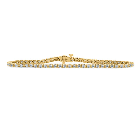 2.00ctw Natural Diamond Tennis Bracelet in 14k Yellow Gold (J-K, I1-I2)