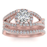 1.00 Carat TW Diamond Bridal Set Rings in 10k Rose Gold