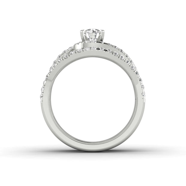 1.00 Carat TW Natural Diamond Bridal Wedding Ring set in 10k White Gold (G-I1)