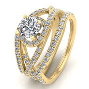 1.00 Carat TW Diamond Bridal Set Rings in 10k Yellow Gold