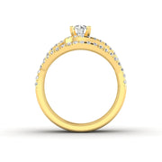 1.00 Carat TW Natural Diamond Bridal Wedding Ring set in 10k Yellow Gold (G-I1)