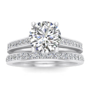 7/8ctw Diamond Halo Bridal Set Engagement Ring in 10k White Gold (G-H, I1-I2)