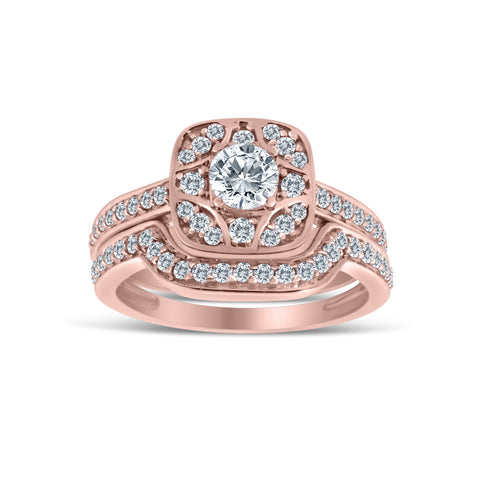 1/2 Carat TW Diamond Bridal Set in 10k Rose Gold (J-K, I2-I3)