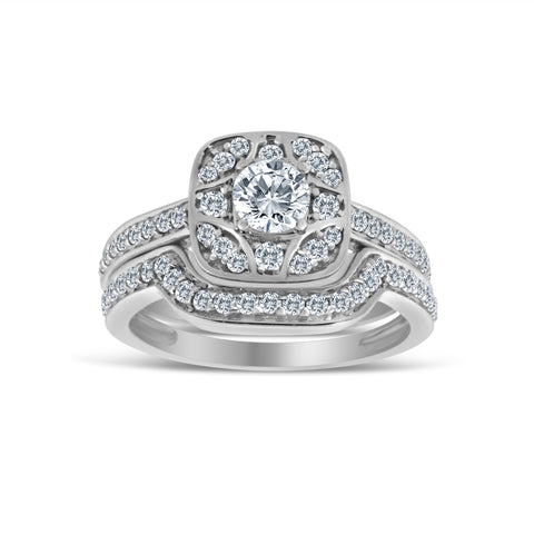 1/2 Carat TW Diamond Bridal Set in 10k White Gold (J-K, I2-I3)