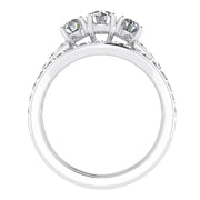 1.50ctw Diamond Three Stone Bridal Set in 10k White Gold (G-H, I2-I3)