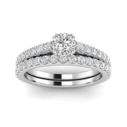1.00ctw Diamond Engagement Ring Bridal Set in 10k White Gold (G-H, I2-I3, 1.00ctw)