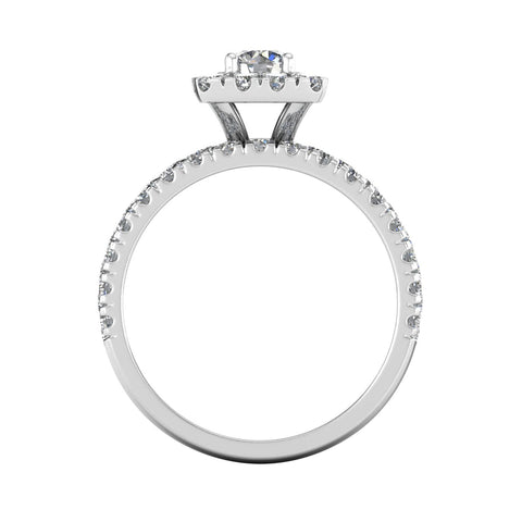 (F/SI) 1.50ctw Diamond Halo Engagement Ring Bridal Set in 10k White Gold