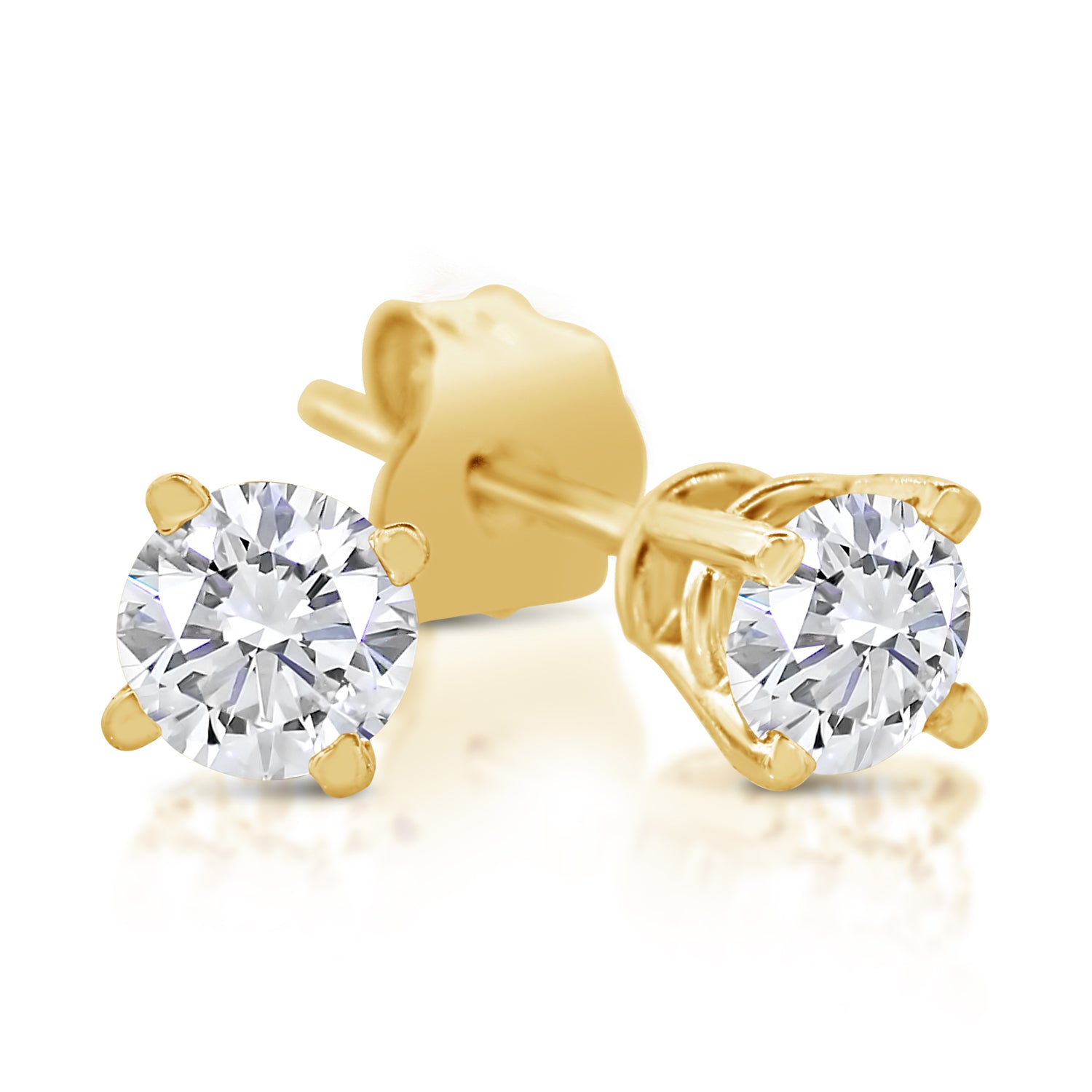 Girl's Jewelry - 14K Gold 0.08 Or 0.14 CTW Diamond Screw Back Earring –