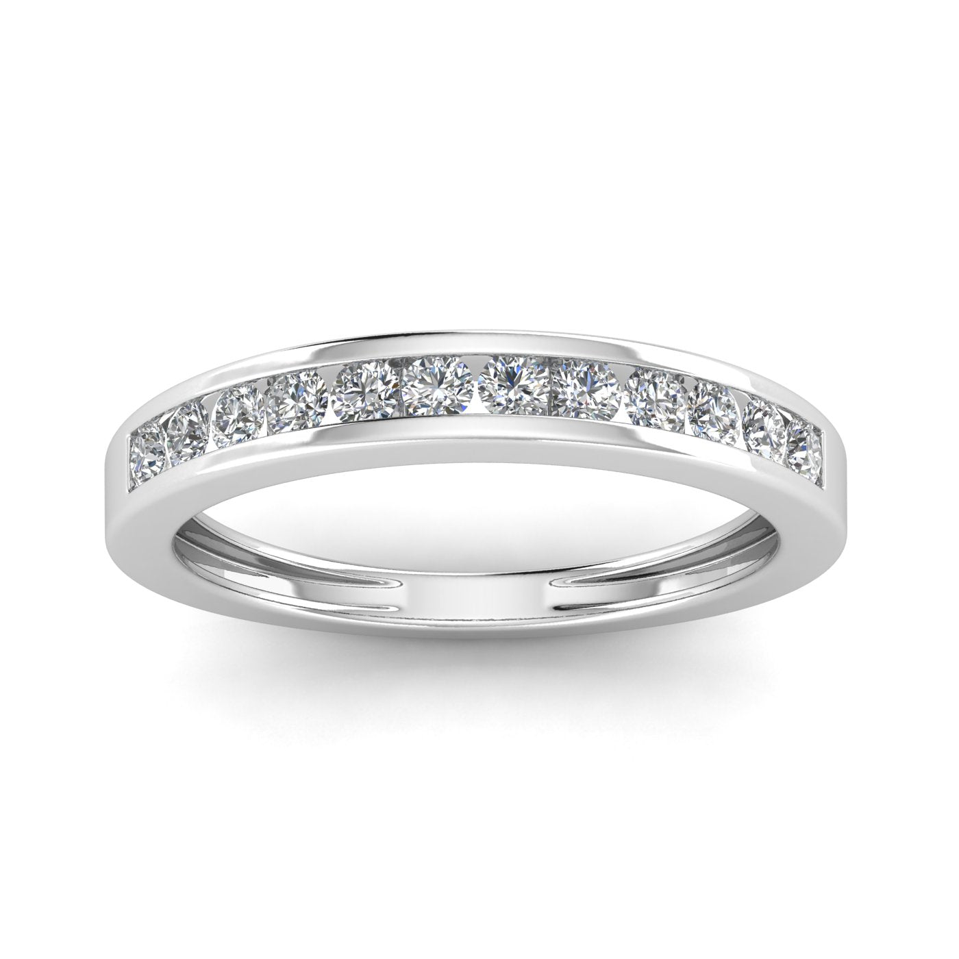 1/2 Carat TW Diamond Channel Wedding Band in 10k White Gold