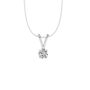 1/4ct tw Diamond Solitaire Pendant Necklace in 14k White Gold (G-H, I1)