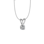 1/2 Carat TW Diamond Solitaire Pendant Necklace in 14k White Gold (G-H, I1)