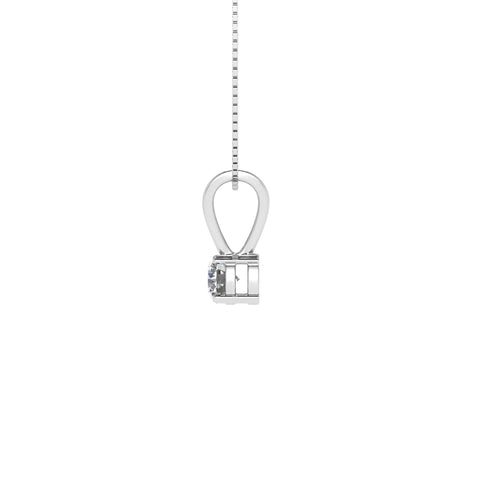 14K White Gold 3/4 Carat Traditional Diamond Solitaire Necklace | Paul  Bensel Jewelers