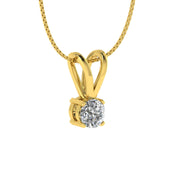 1/2ct tw Diamond Solitaire Pendant Necklace in 14k Yellow Gold (G-H, I1)