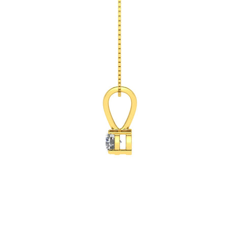 1/3ct tw Diamond Solitaire Pendant Necklace in 14k Yellow Gold (G-H, I1)