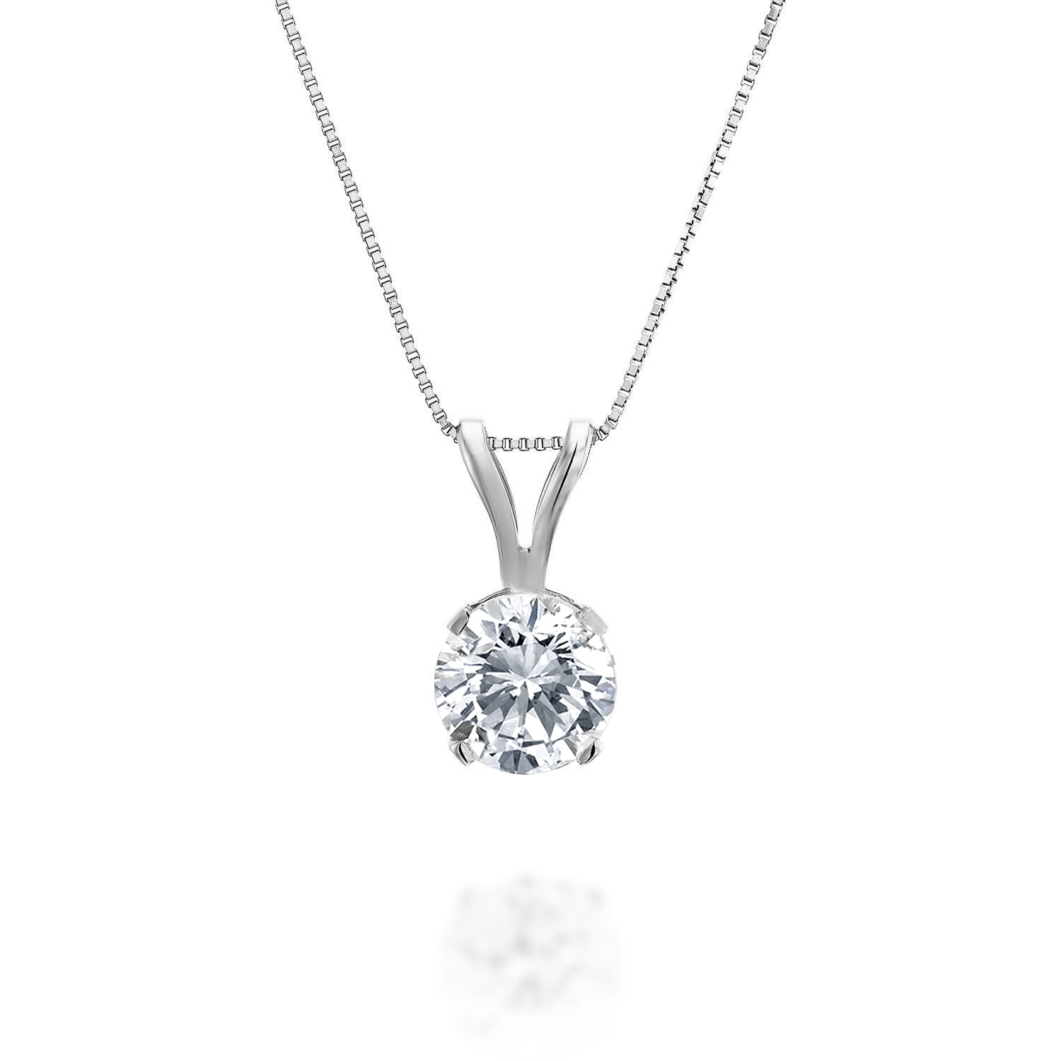 3 Carat Diamond Pendant Necklace In Platinum - Round Cut