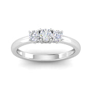 1/2 Carat TW Diamond Three Stone Anniversary Ring in 10k White Gold