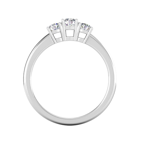 1/2 Carat TW Diamond Three Stone Anniversary Ring in 10k White Gold