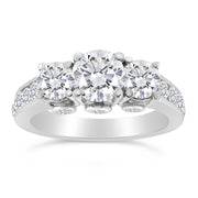 2.00 Carat TW Diamond Three Stone Engagement Ring in 14k White Gold (G, I1)