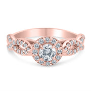 3/4ctw Diamond Infinity Engagement Ring in 10k Rose Gold (J-K, I2-I3)