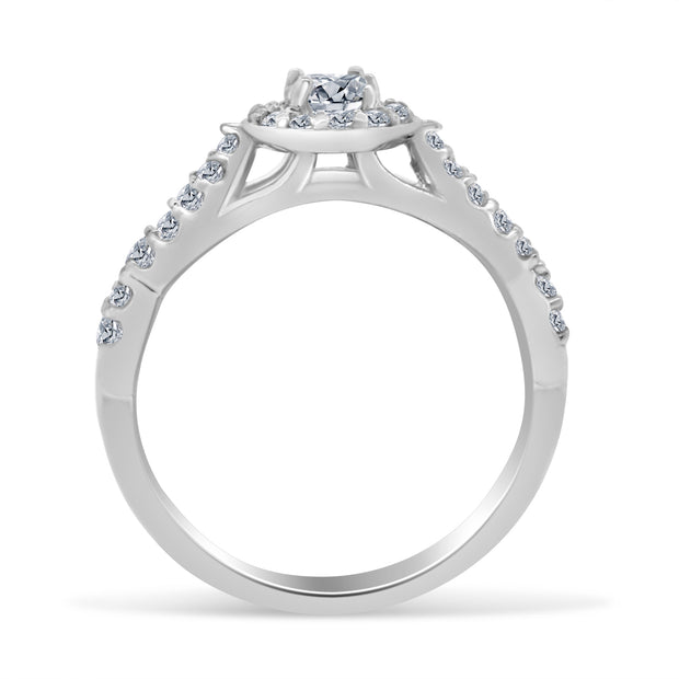 3/4ctw Diamond Infinity Engagement Ring in 10k White Gold (J-K, I2-I3)