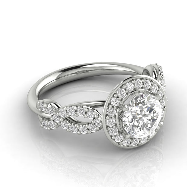 1.00ctw Diamond Infinity Engagement Ring in 14k White Gold (J-K, I2-I3)