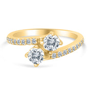 1.00ctw Diamond Two Stone Engagement Ring in 14k Yellow Gold (J-K, I2-I3)