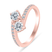 1.00ctw Diamond Two Stone Engagement Ring in 14k Rose Gold (J-K, I2-I3)