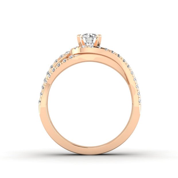 3/4 Carat TW Diamond Halo Engagement Ring in 10k Rose Gold (J-K, I2-I3)