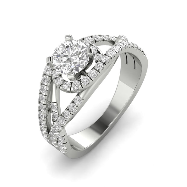 1.00ctw Diamond Halo Engagement Ring in 14k White Gold (J-K, I2-I3)
