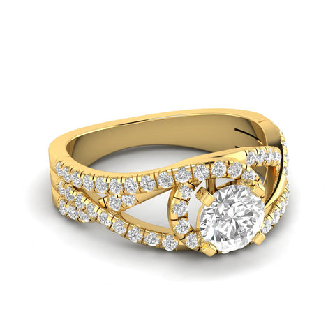 1.00ctw Diamond Halo Engagement Ring in 14k Yellow Gold (J-K, I2-I3)