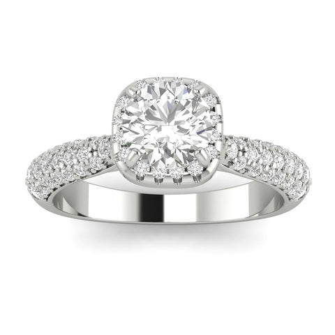 1.00ctw Diamond Halo Engagement Ring in 10k White Gold (J-K, I2-I3)