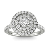 3/4ctw Diamond Halo Engagement Ring in 10k White Gold (J-K, I2-I3)