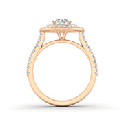 1.25ctw Diamond Halo Engagement Ring in 14k Rose Gold (K-L, I2- I3)