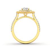 1.25ctw Diamond Halo Engagement Ring in 14k Yellow Gold (K-L, I2- I3)
