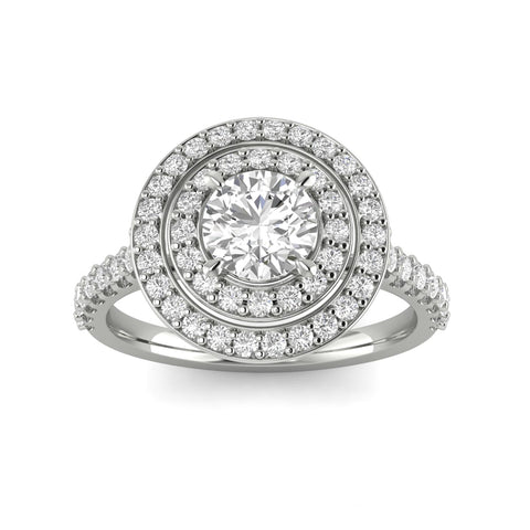 1.25ctw Diamond Halo Engagement Ring in 14k White Gold (J-K, I2- I3)