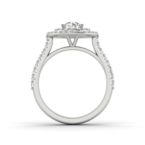 1.25ctw Diamond Halo Engagement Ring in 14k White Gold (J-K, I2- I3)