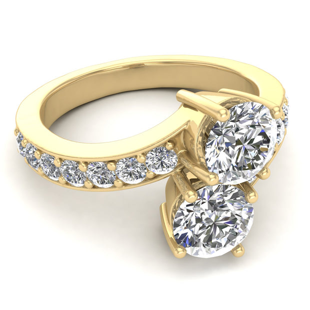 1.50ctw Diamond Two Stone Ring in 14k Yellow Gold (K-L, I2-I3)