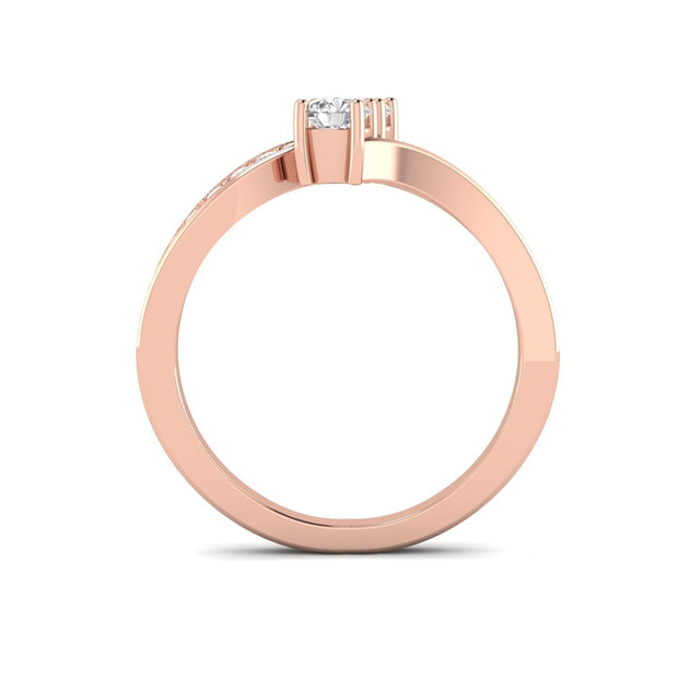 3/4 Carat TW Diamond Two Stone Ring in 10k Rose Gold (J-K, I2-I3)