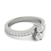 1/2 Carat TW Diamond Two Stone Ring in 10k White Gold (K-L, I2-I3)